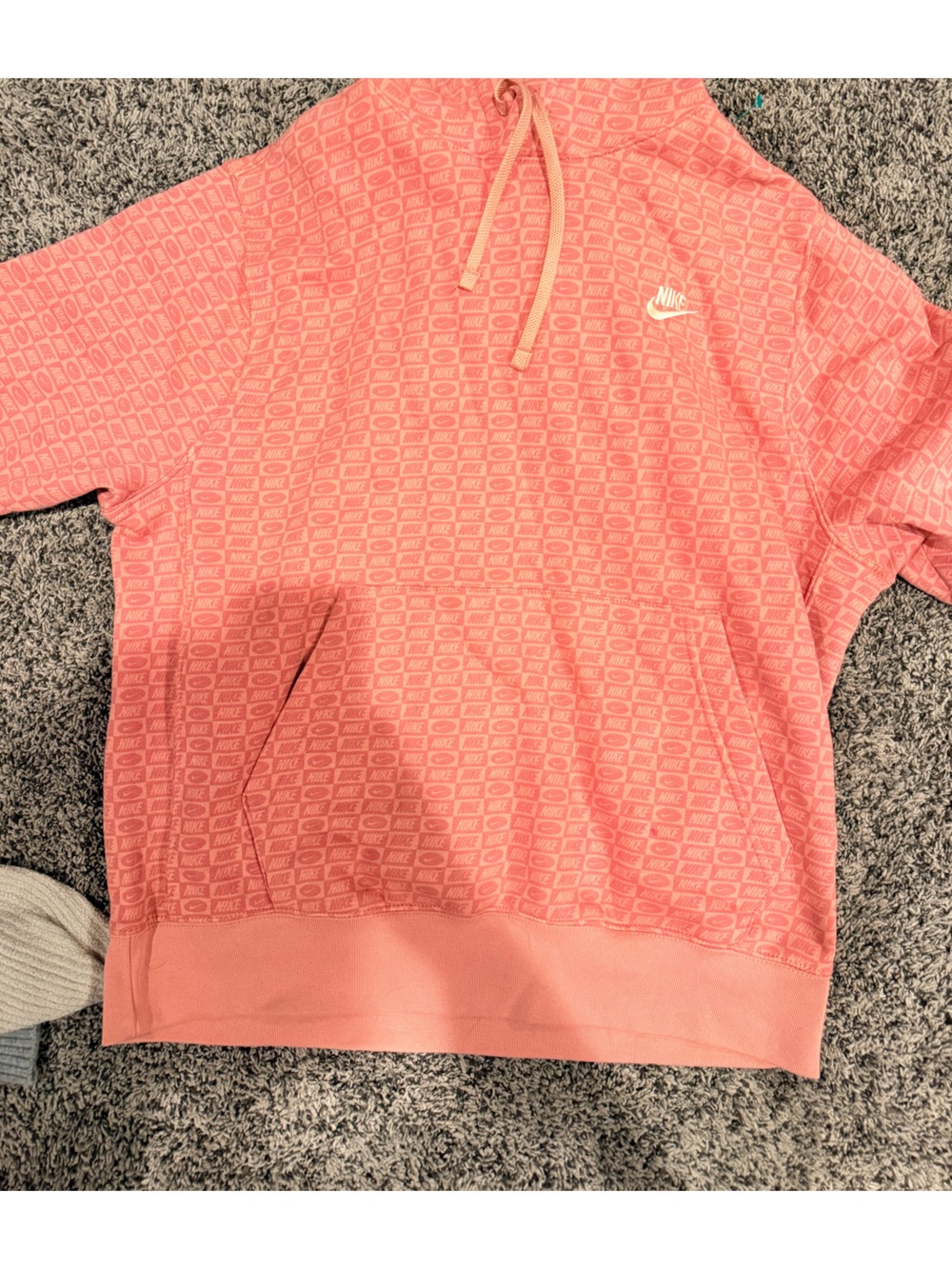 Nike Coral Pullover Hoodie with Black Swoosh Tag